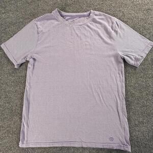 Zine Men's Purple and White Striped T-Shirt Size‎ Small #853